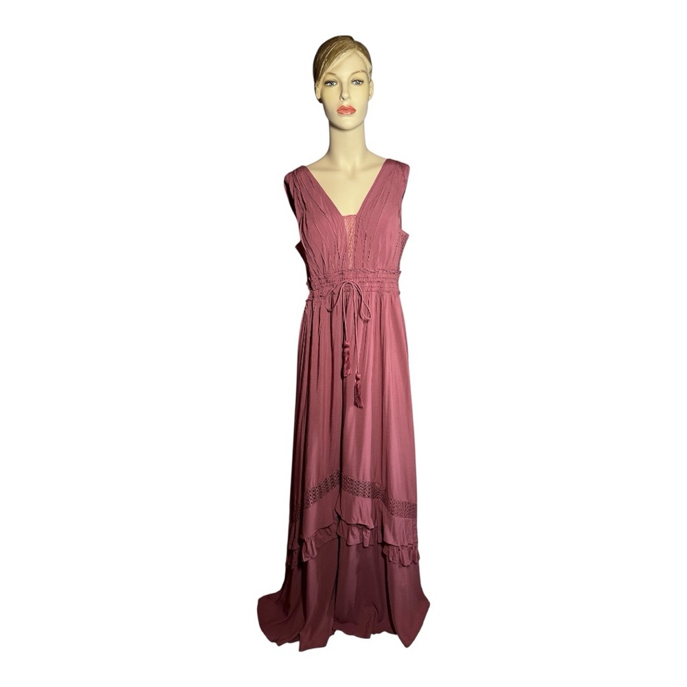 Azazie Trending Mauve Sleeveless Boho Maxi Dress, Size‎ A12 (248)